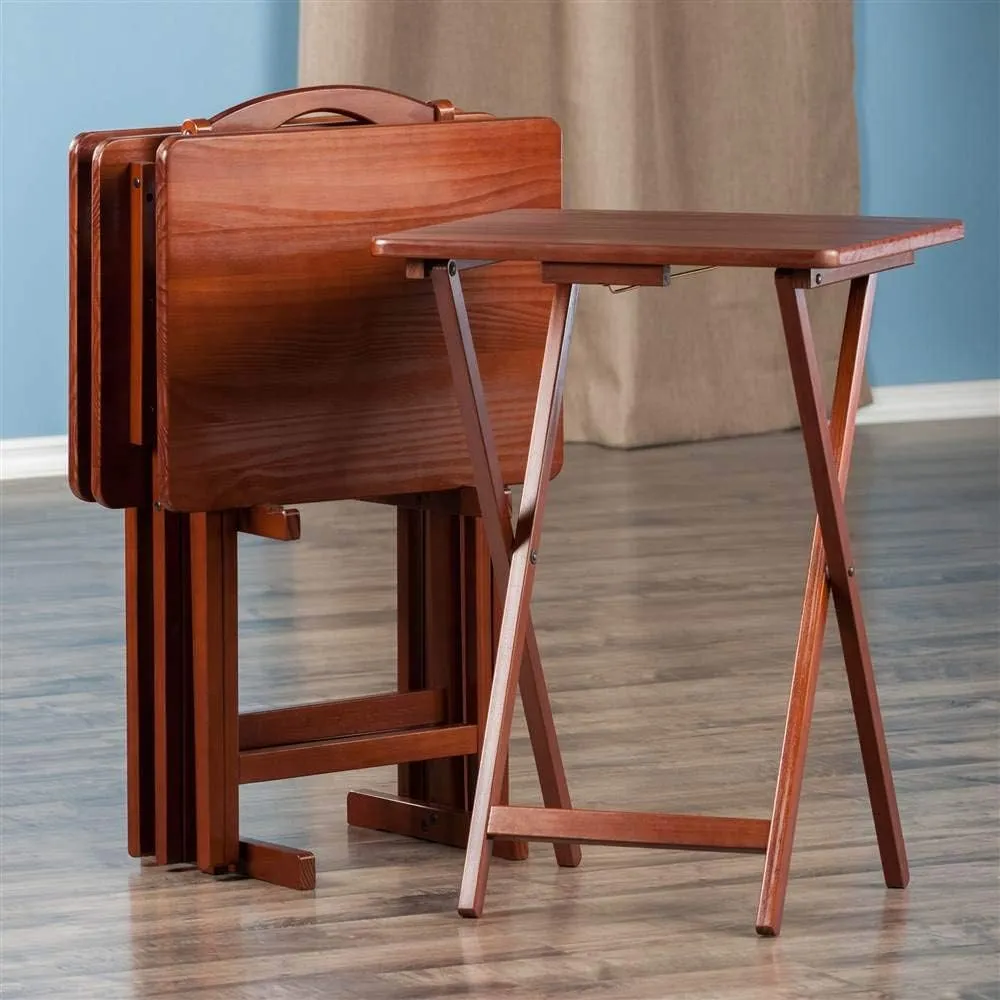 Winsome Alex Snack Table, Walnut, 19.06x14.57x25.98, 5-PC Set