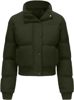 Women's Crop Puffer Vest Lightweight Sleeveless Winter Cropped Stand Collar Warm Padded Puffer Jacket Y2k with Pocket