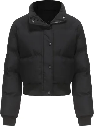 Women's Crop Puffer Vest Lightweight Sleeveless Winter Cropped Stand Collar Warm Padded Puffer Jacket Y2k with Pocket
