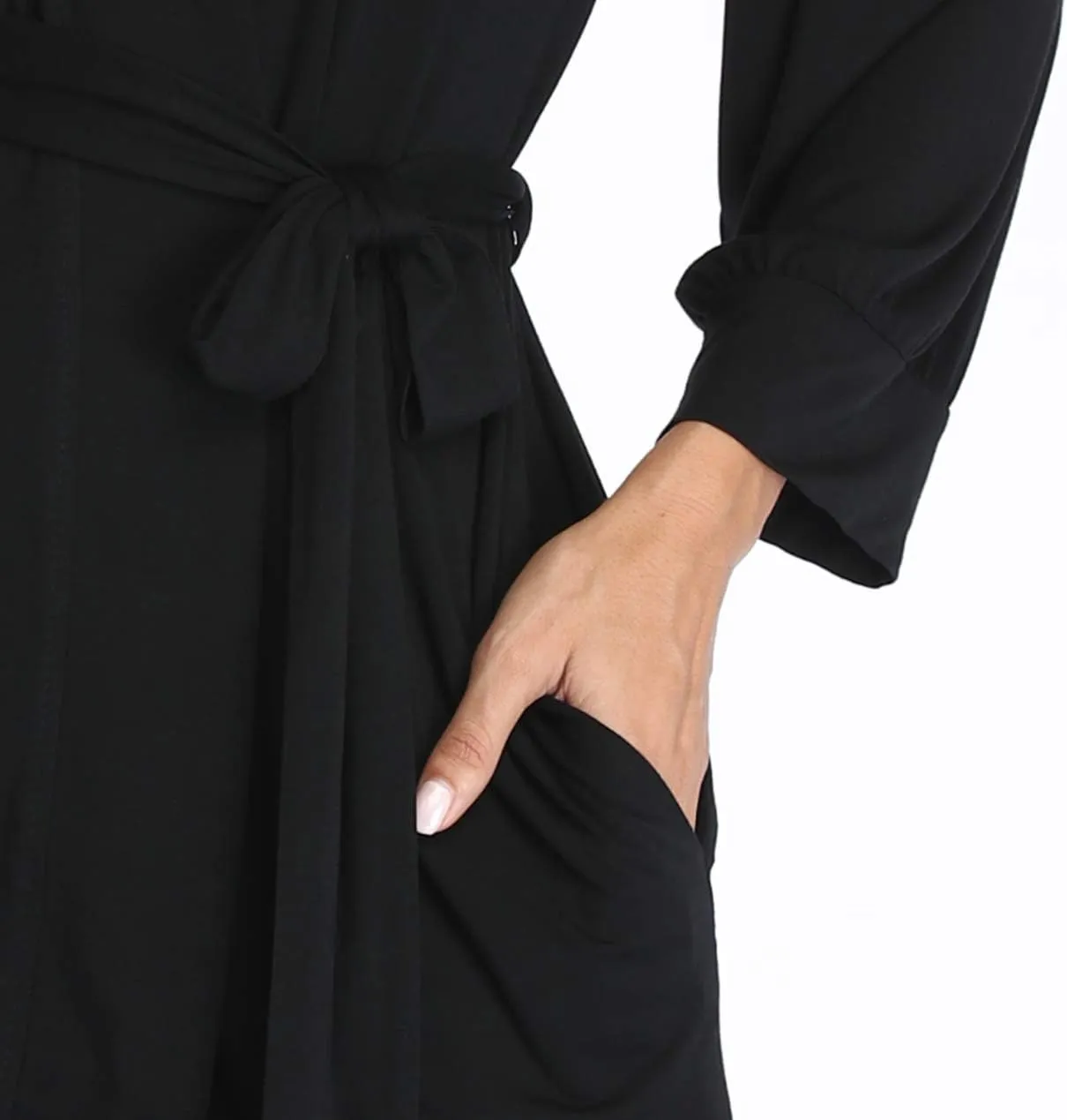 Women's Kimono Robe Short Knit Bathrobe Soft House Sleepwear Lightweight Ladies Loungewear