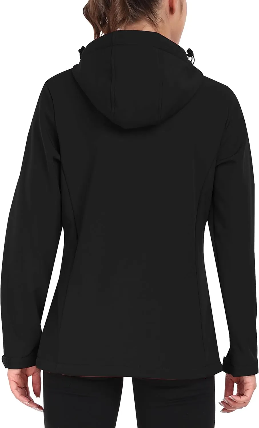 Women's Softshell Jacket Lightweight Fleece Lined Waterproof Coats Rain Jacket with Hood for Outdoor Hiking