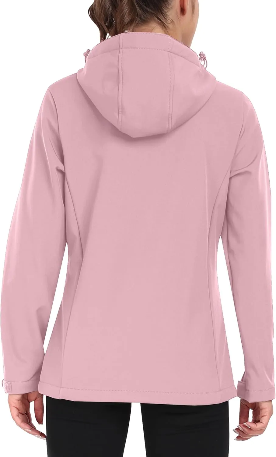 Women's Softshell Jacket Lightweight Fleece Lined Waterproof Coats Rain Jacket with Hood for Outdoor Hiking