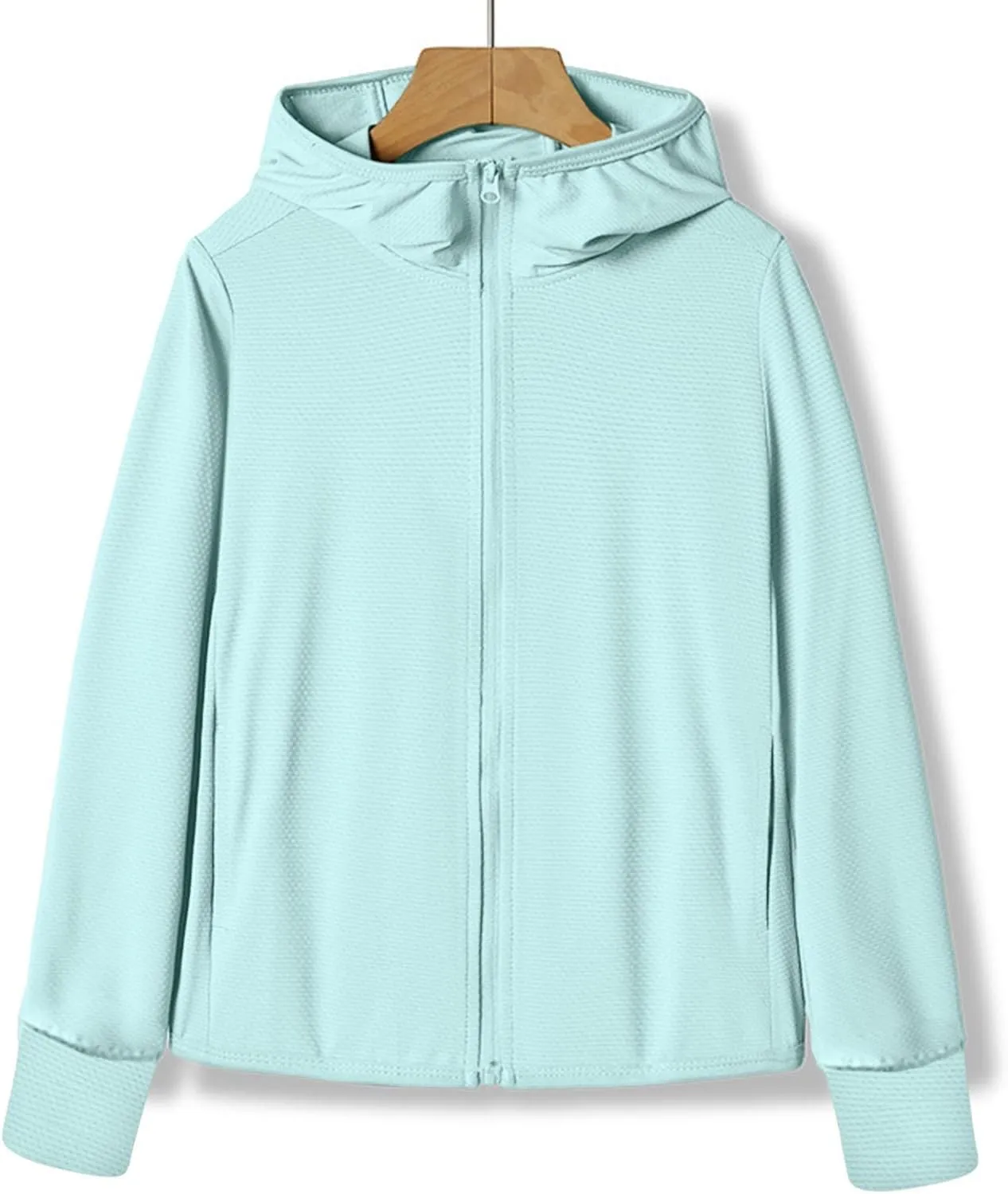 Womens SPF Uv Sun Protection Shirts Lightweight Jacket Breathable Zip Up Performance Workout Fishing T Shirts Hoodie