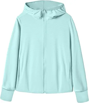 Womens SPF Uv Sun Protection Shirts Lightweight Jacket Breathable Zip Up Performance Workout Fishing T Shirts Hoodie