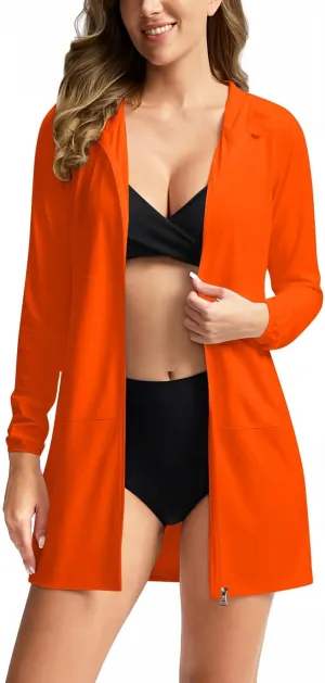 Women's Summer Shirts Full Zip UPF 50  Sun Protection Hoodie Jacket Long Sleeve Hiking Outdoor Clothes Outfits