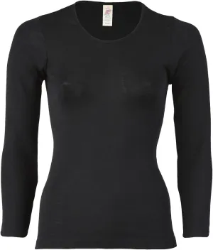 Women's Thermal Base Layer Top - Lightweight Moisture Wicking Organic Merino Wool Silk Undershirt