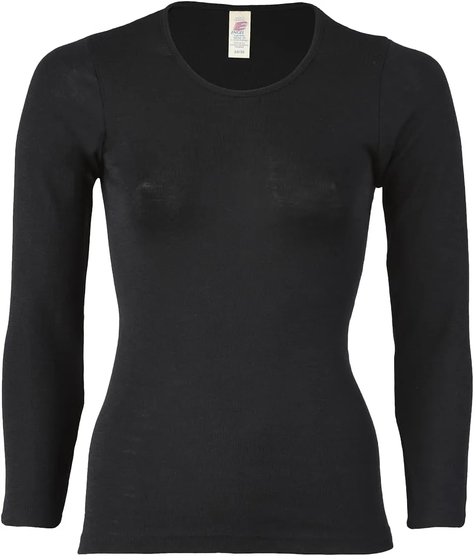 Women's Thermal Base Layer Top - Lightweight Moisture Wicking Organic Merino Wool Silk Undershirt