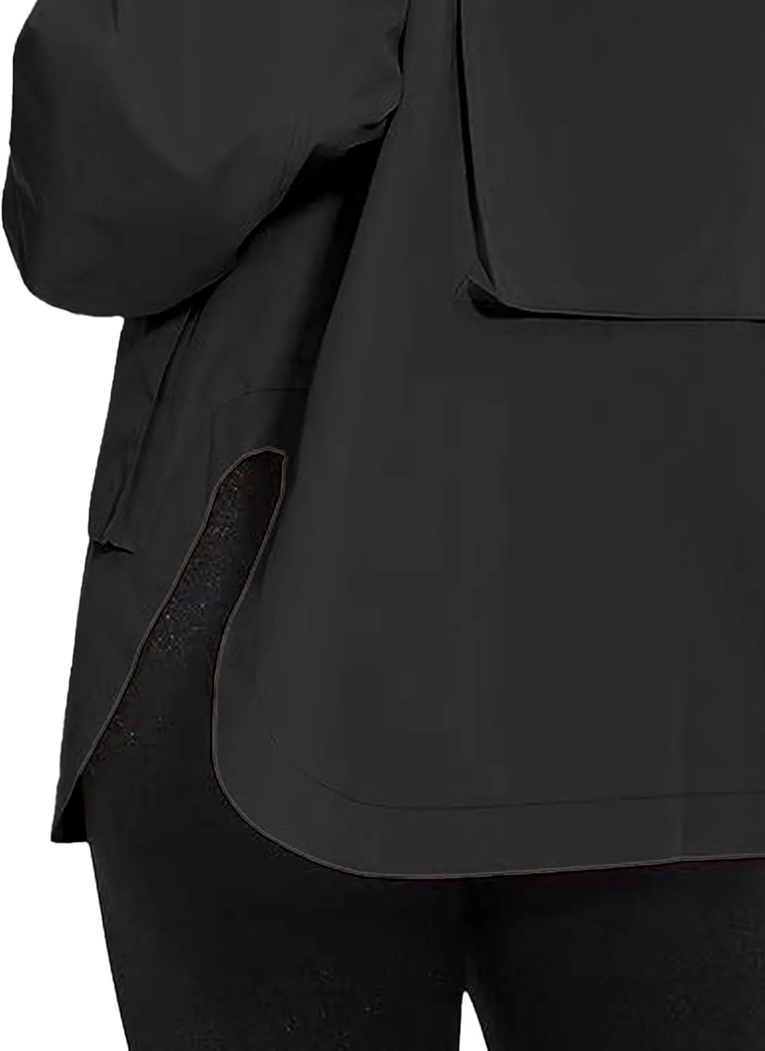 Womens Waterproof Rain Jacket Lightweight Travel Trench Windbreaker With Pockets For Outdoor