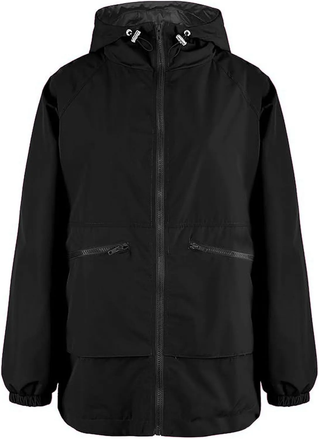 Womens Waterproof Rain Jacket Lightweight Travel Trench Windbreaker With Pockets For Outdoor