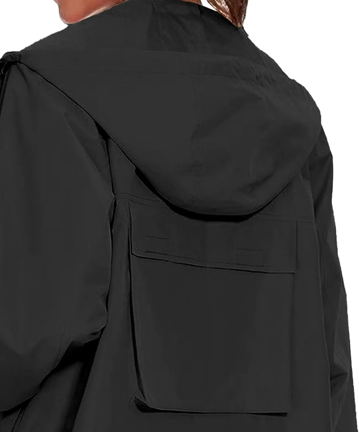 Womens Waterproof Rain Jacket Lightweight Travel Trench Windbreaker With Pockets For Outdoor