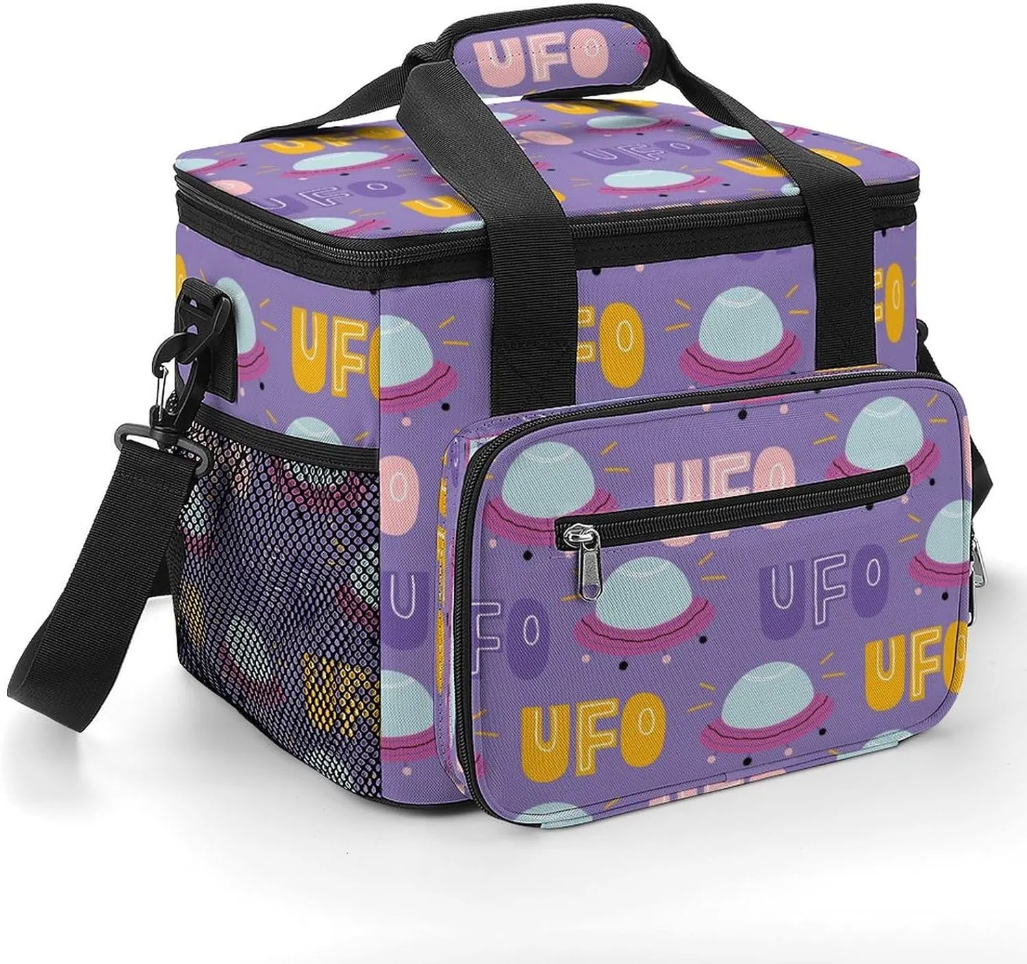 World UFO Day 22.5L Insulated Camping Coolers Bag Large Leakproof Ice Chest for Beach Travel Picnic