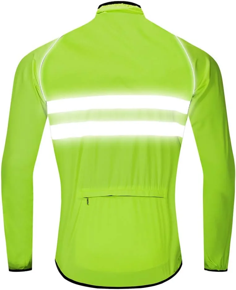 WOSAWE Packable Cycling Jacket Hooded Running Coat Lightweight Biking Windbreaker