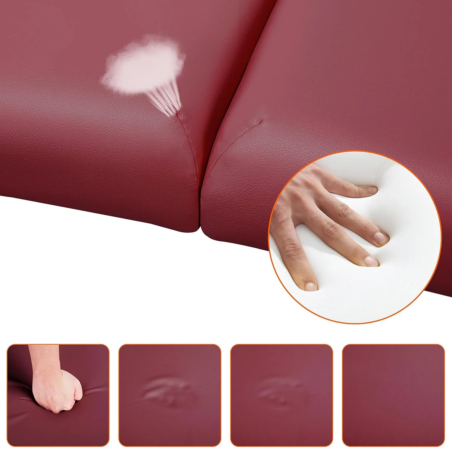 Yaheetech Massage Table Portable Lash Beds Spa Bed Massage Couch Foldable Spa Tables Adjustable 2 Fold with Non-Woven Bag 24 inch, Burgundy