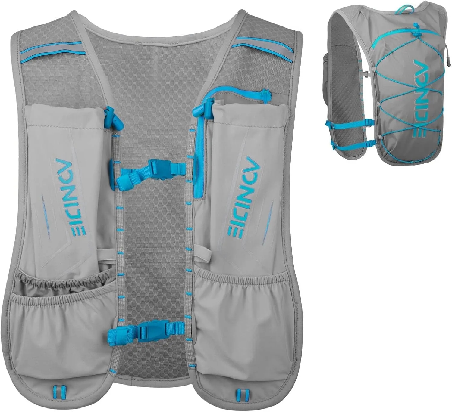 YAPJEB Running Hydration Vest for Men Women Breathable and Lightweight Running Water Backpack Fits 6.8" Phones for Hiking Camping Marathon Cycling Race