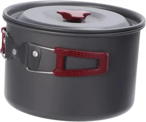 Yardwe Portable Camping Cooker Aluminum Cooking Pot Removable Handle Camping Cooking Utensils Set Sturdy Outdoor Single Pot for Hiking Picnic