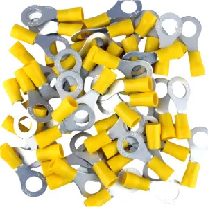 Yellow Pre Insulated Crimp Ring Terminals 6mm 50pcs