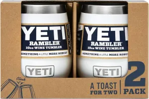 YETI Rambler 10 oz Wine Tumbler, Vacuum Insulated, Stainless Steel, 2 Pack