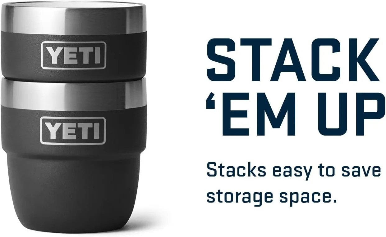 YETI Rambler 4 oz Stackable Cup, Stainless Steel, Vacuum Insulated Espresso/Coffee Cup, 2 Pack