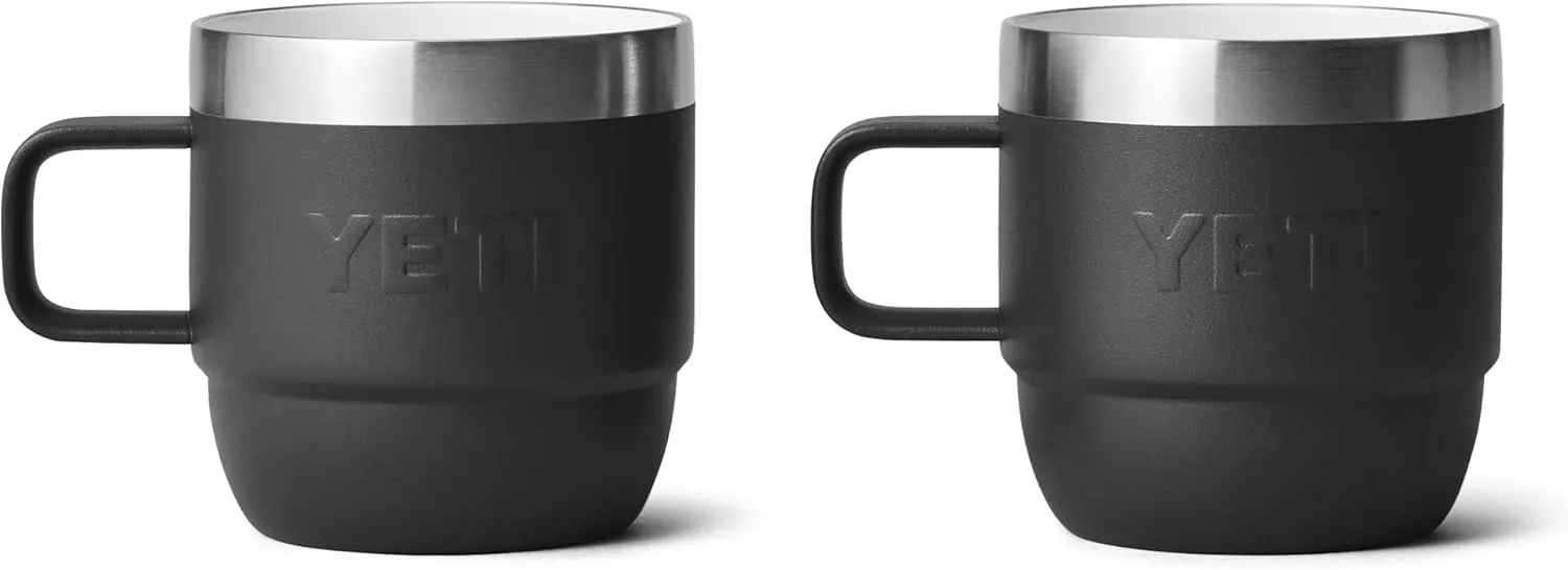 YETI Rambler 6 oz Stackable Mug, Stainless Steel, Vacuum Insulated Espresso/Coffee Mug, 2 Pack