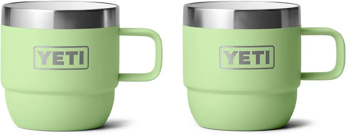 YETI Rambler 6 oz Stackable Mug, Stainless Steel, Vacuum Insulated Espresso/Coffee Mug, 2 Pack