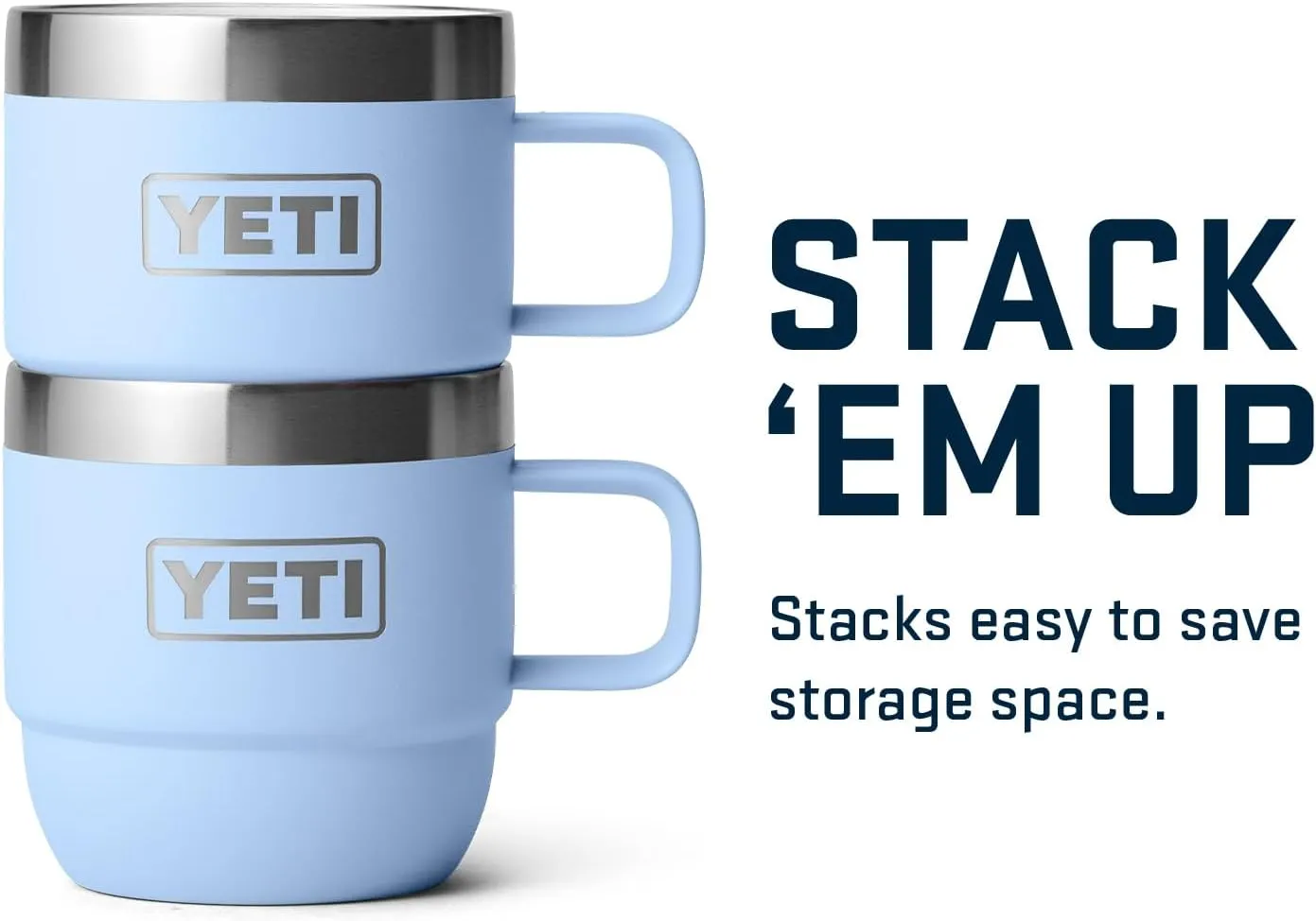 YETI Rambler 6 oz Stackable Mug, Stainless Steel, Vacuum Insulated Espresso/Coffee Mug, 2 Pack