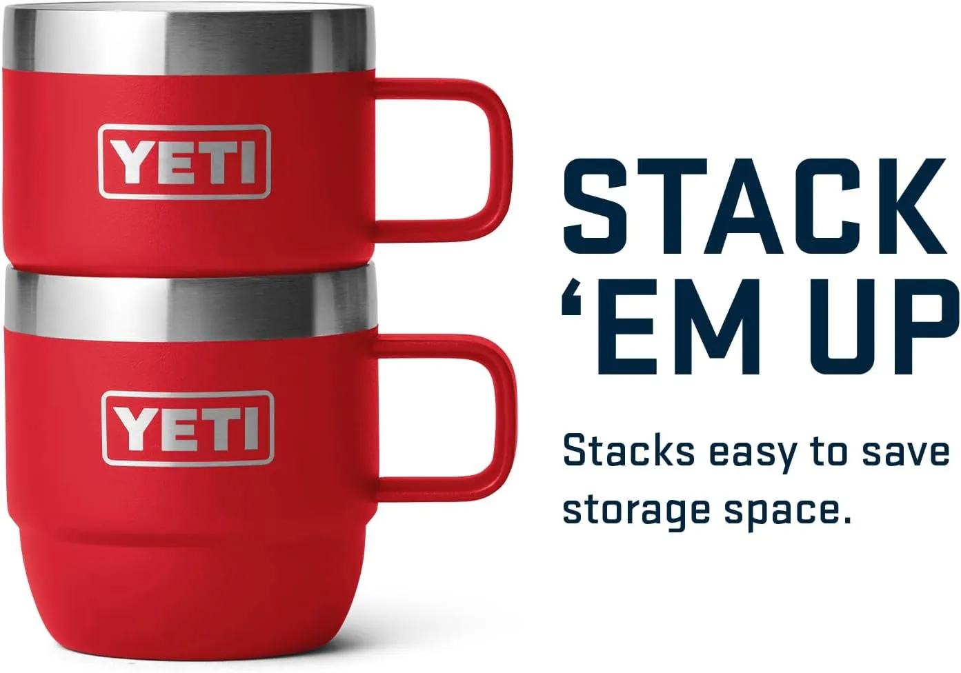 YETI Rambler 6 oz Stackable Mug, Stainless Steel, Vacuum Insulated Espresso/Coffee Mug, 2 Pack