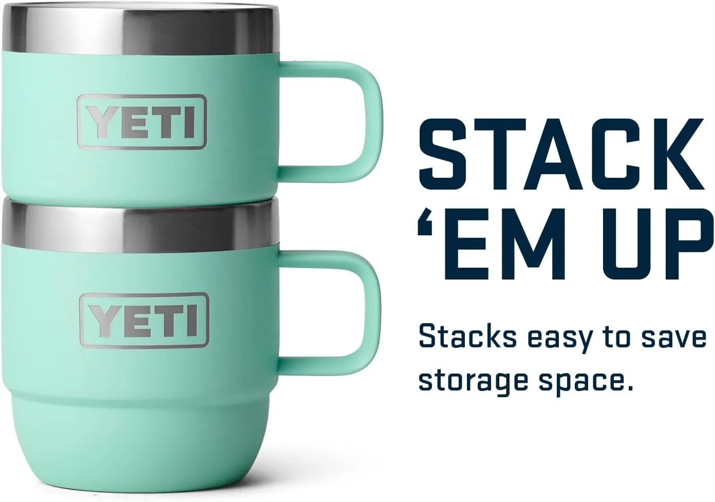 YETI Rambler 6 oz Stackable Mug, Stainless Steel, Vacuum Insulated Espresso/Coffee Mug, 2 Pack