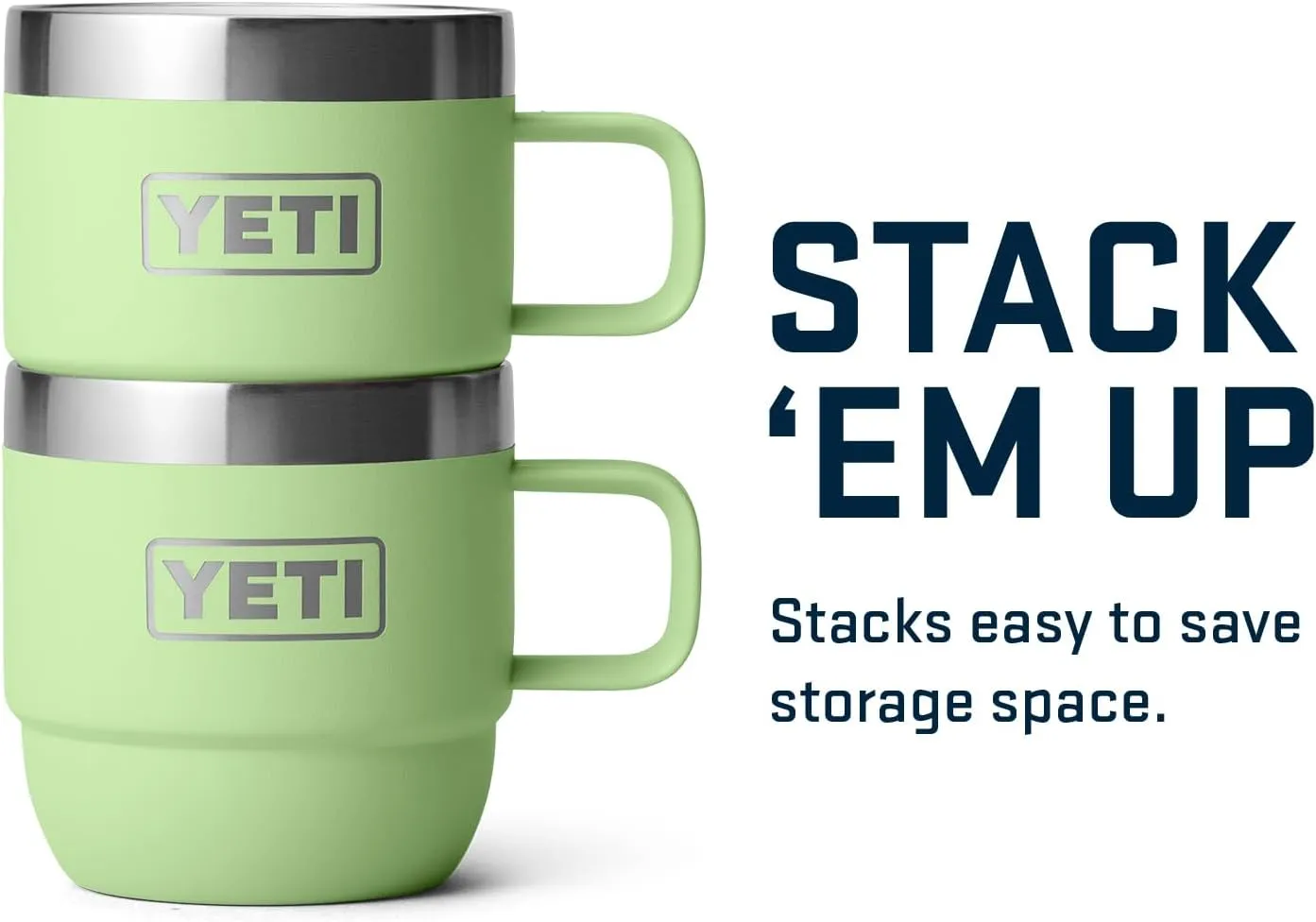 YETI Rambler 6 oz Stackable Mug, Stainless Steel, Vacuum Insulated Espresso/Coffee Mug, 2 Pack