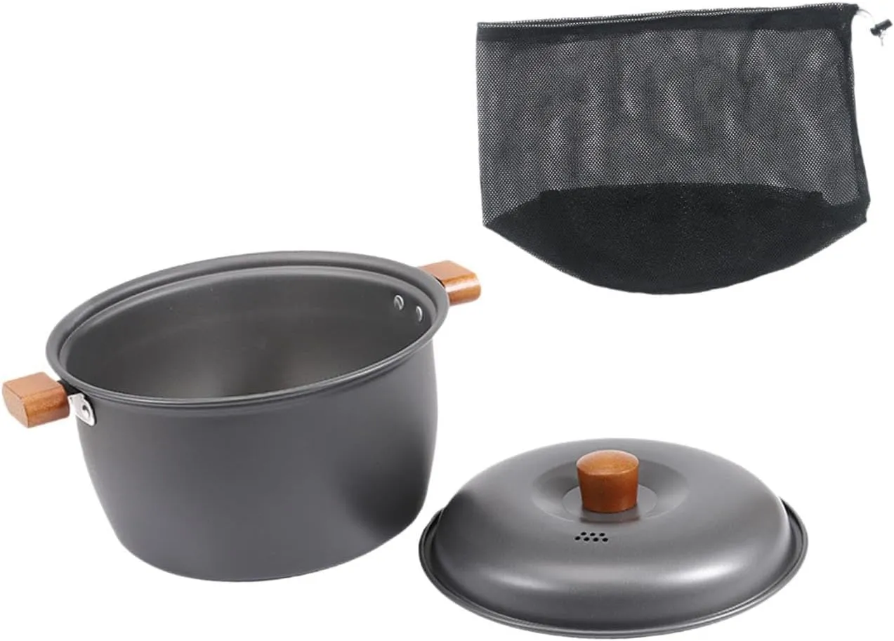Yiju Portable Aluminum Cooking Pot for Camping with Carrying Pouch