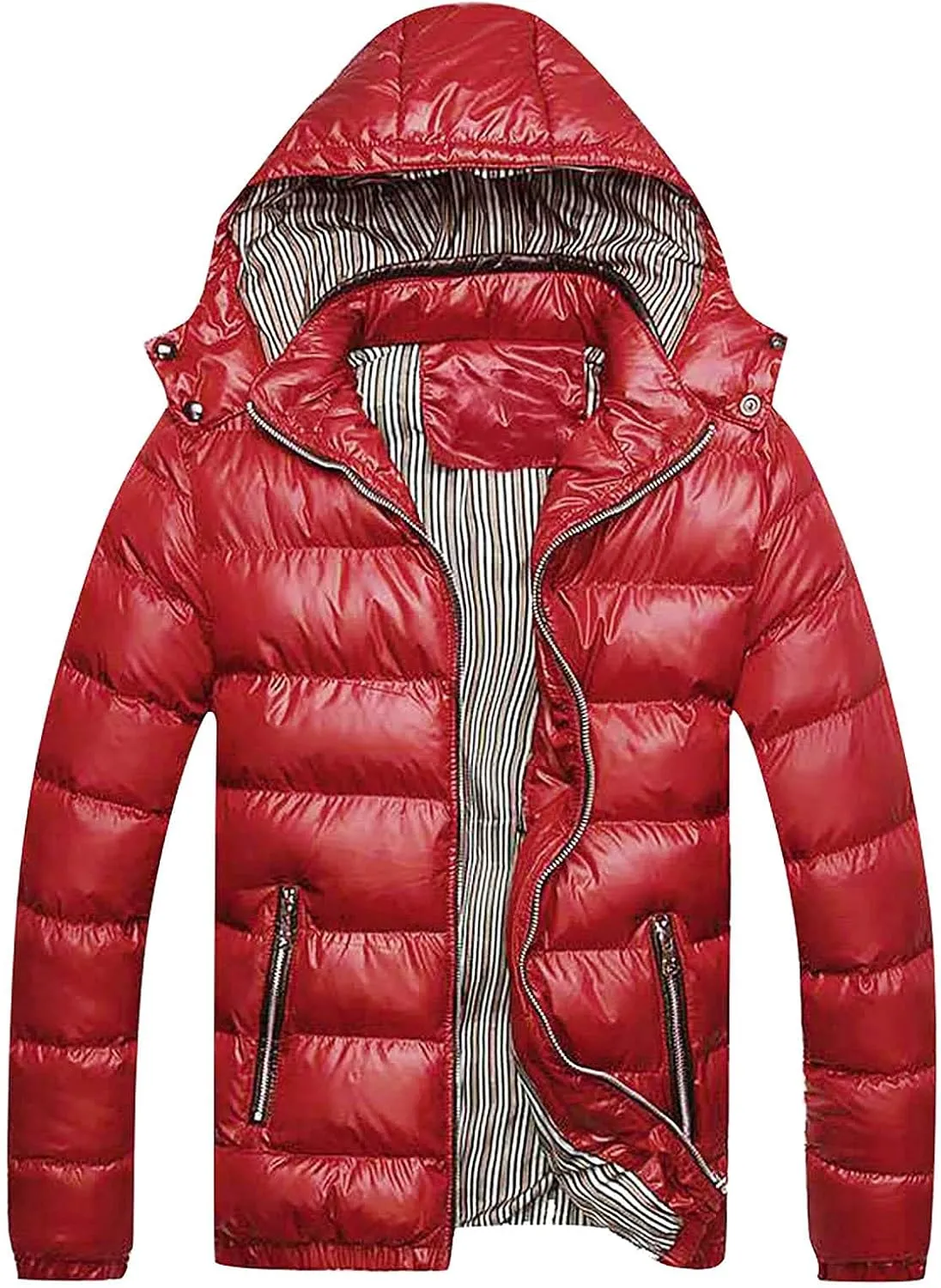 Ymosrh Men's Packable Puffer Jacket Down Alternative Jacket Waterproof Winter Bubble Coats Jackets, M-5XL