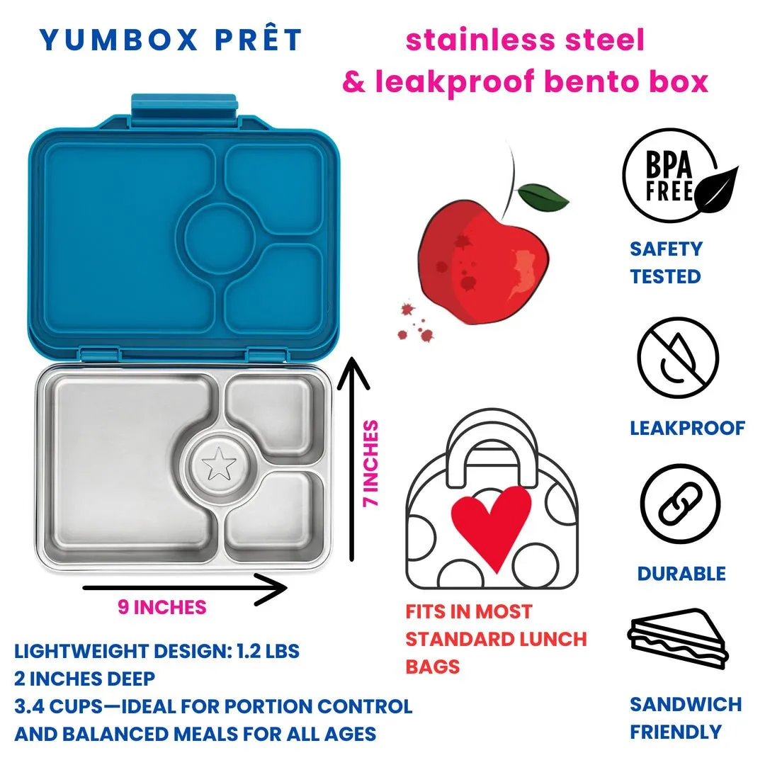 Yumbox Presto - Stainless Steel Leakproof Bento Box - Normandy Blue