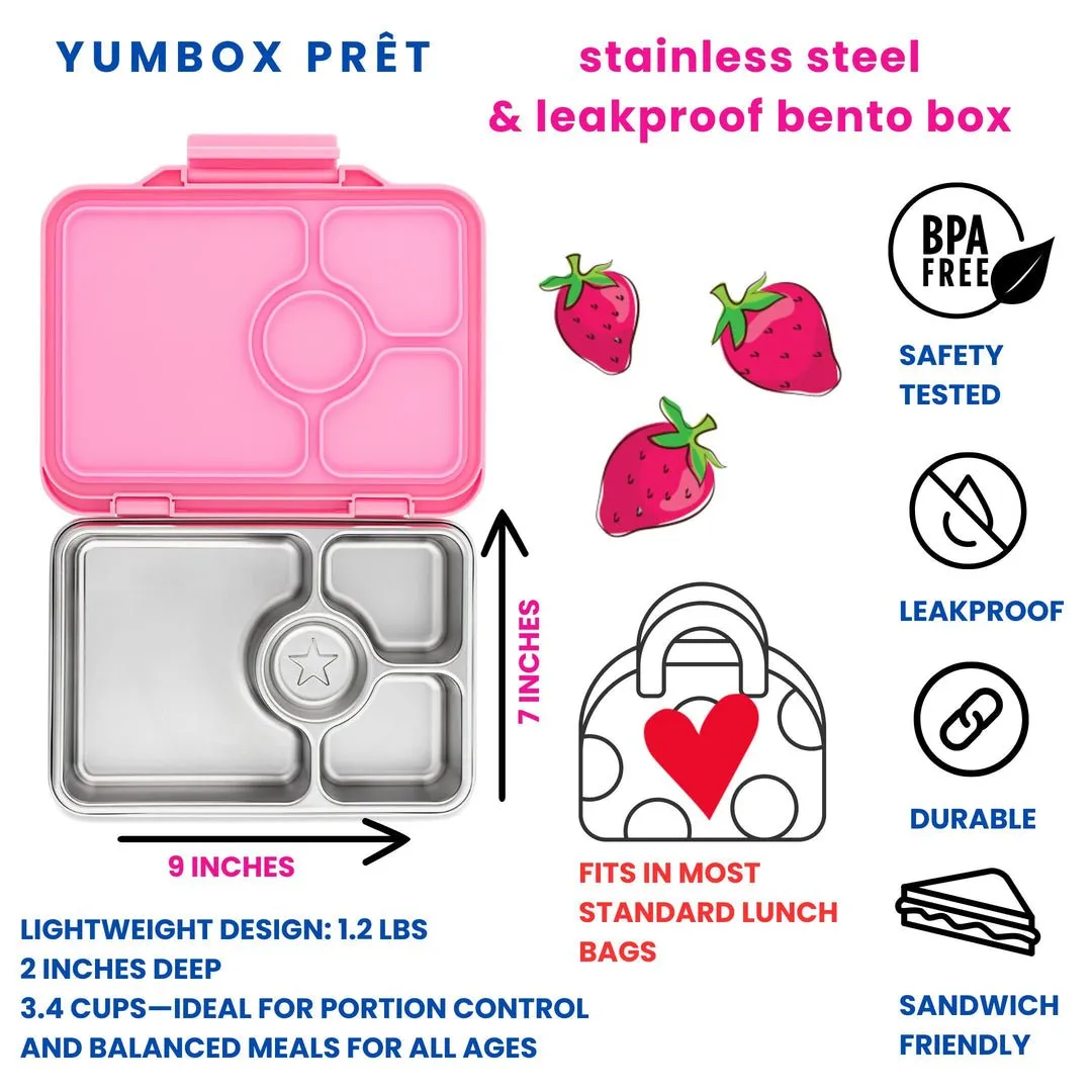 Yumbox Presto -  Stainless Steel Leakproof Bento Box - Versilles Pink