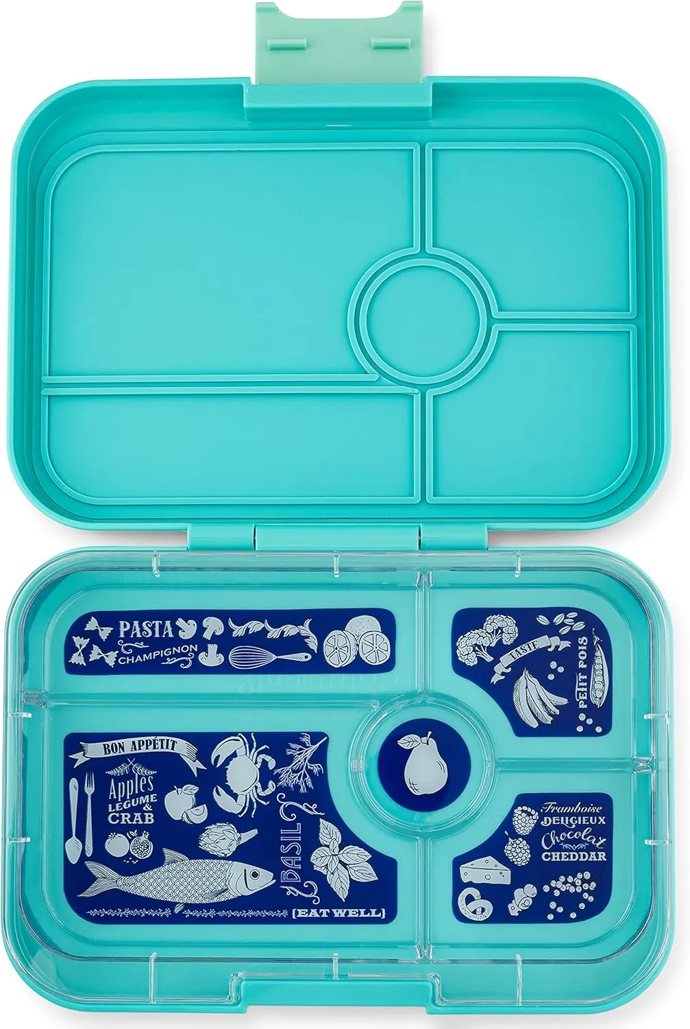 Yumbox Tapas Leakproof Bento Lunch Box - 5-Compartment Bento Container for Adults and Kids; Large Size 9.5x6.9x1.8; BPA-Free, Leakproof & Easy Clean; Lunch Box Kids (Antibes Blue)