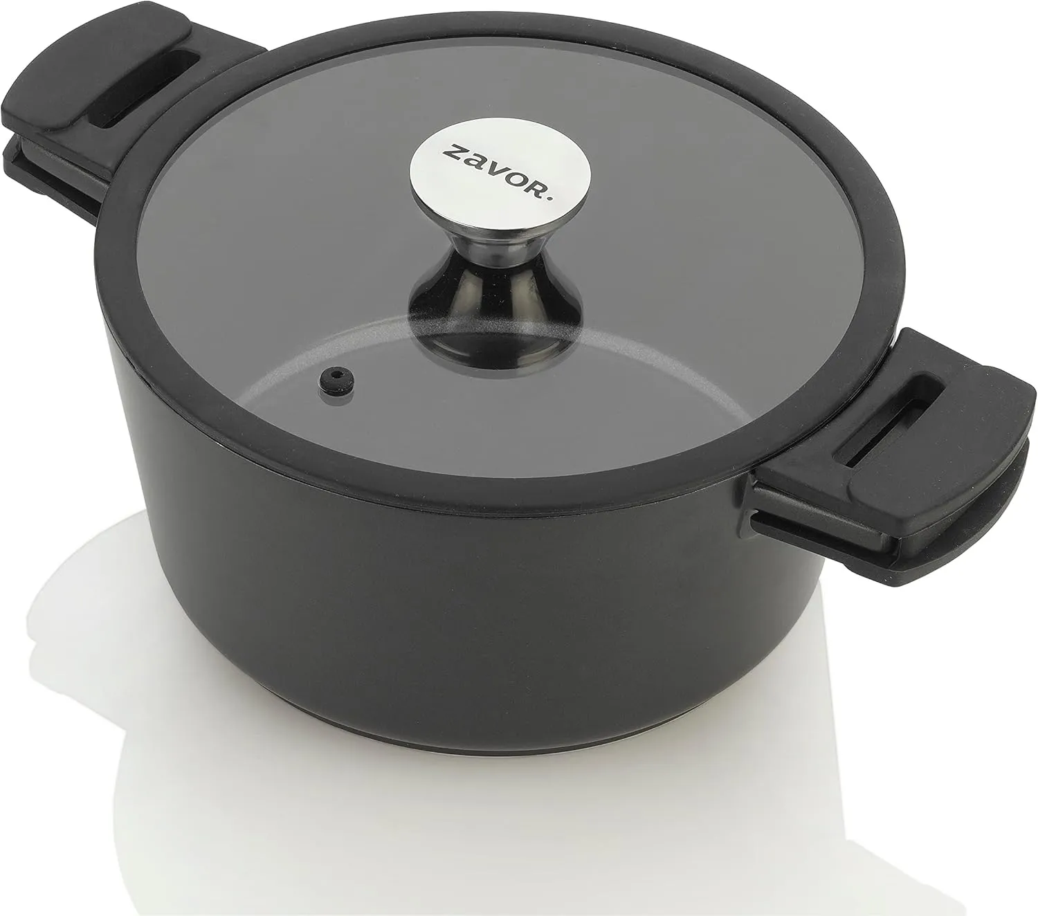 Zavor Noir 5 Qt Dutch Oven - Premium Cast Aluminum with Titanium-based Nonstick Ceramic Coating & Removable Handles - Ultra Lightweight - Oven & Induction Ready | Noir Collection