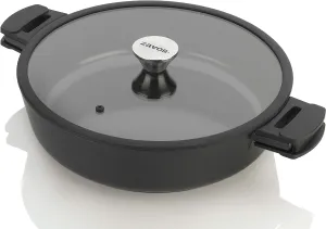 ZAVOR Noir 6 Qt Sauté Pan - Premium Cast Aluminum with Titanium-based Nonstick Ceramic Coating & Removable Handles - Ultra Lightweight - Oven & Induction Ready | Noir Collection (ZCWNR37)