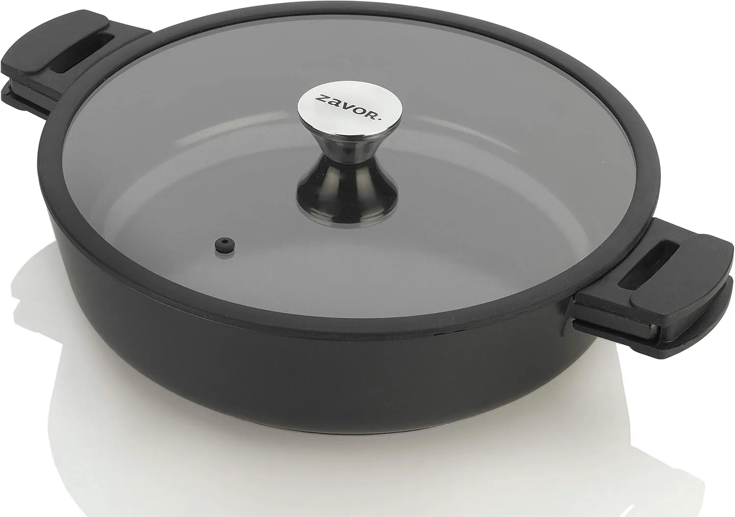 ZAVOR Noir 6 Qt Sauté Pan - Premium Cast Aluminum with Titanium-based Nonstick Ceramic Coating & Removable Handles - Ultra Lightweight - Oven & Induction Ready | Noir Collection (ZCWNR37)