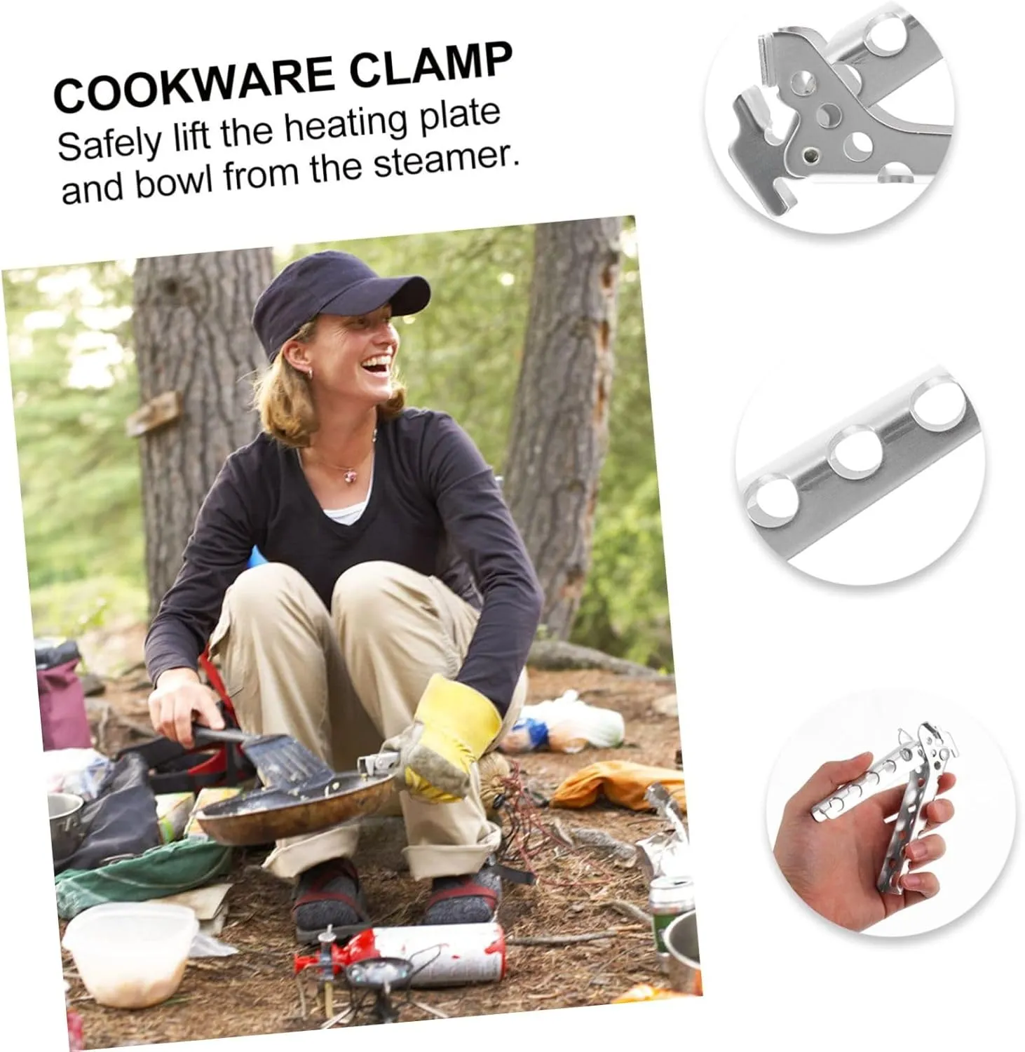 Zerodeko 3pcs Camping Cookware Pot Holder -scalding Clamp for Kitchen Lightweight and Gadget for Outdoor Cooking and Camping Accessories