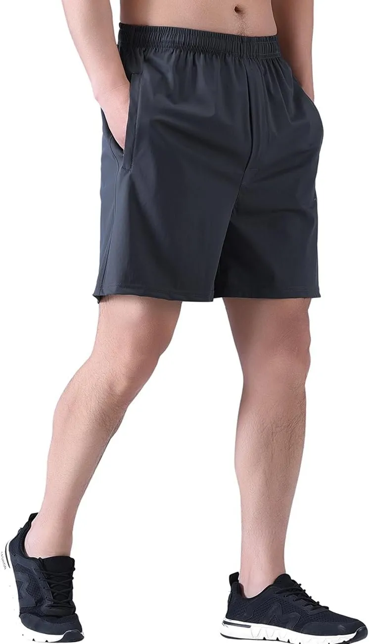 Zoulee Men's Lightweight Athletic Shorts Quick Dry Workout Sports Shorts 7"/ 5"/ 9" with Front Fly