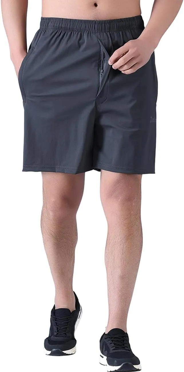 Zoulee Men's Lightweight Athletic Shorts Quick Dry Workout Sports Shorts 7"/ 5"/ 9" with Front Fly