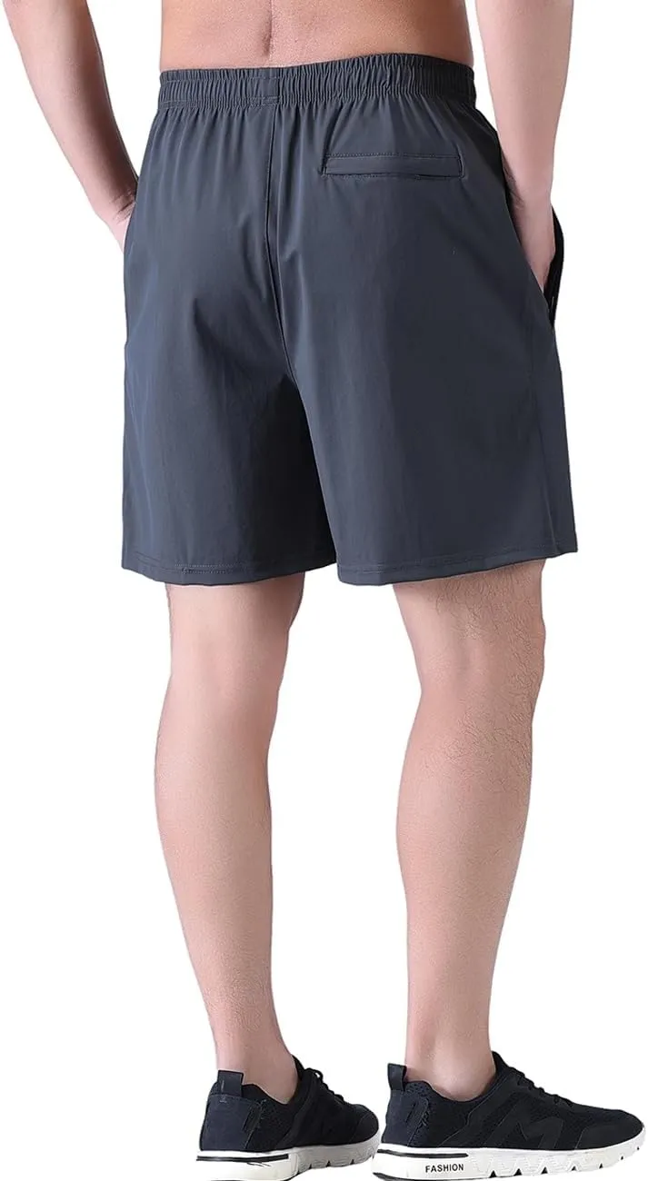 Zoulee Men's Lightweight Athletic Shorts Quick Dry Workout Sports Shorts 7"/ 5"/ 9" with Front Fly